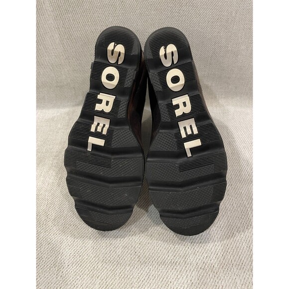 Sorel Joan Uptown Wedge Boots Women's 8 Brown Leather Lug Chelsea Ankle Booties - Picture 5 of 6